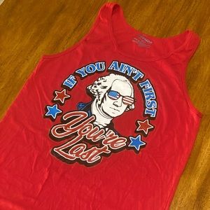 Merica Supply Co If You Aint First Youre Last Tank Top S Mens Patriotic Tank NWT